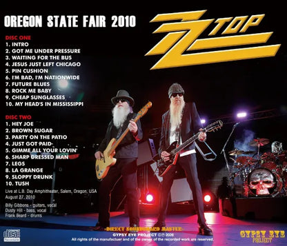 ZZ TOP / OREGON STATE FAIR 2010 STEREO SOUNDBOARD (2CDR)