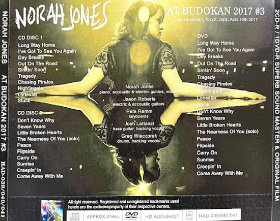 NORAH JONES / AT BUDOKAN 2017 #3 (2CDR+1DVDR)