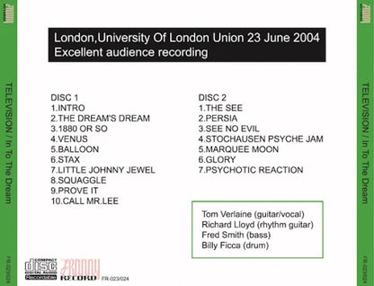 TELEVISION / IN TO THE DREAM (2CDR)
