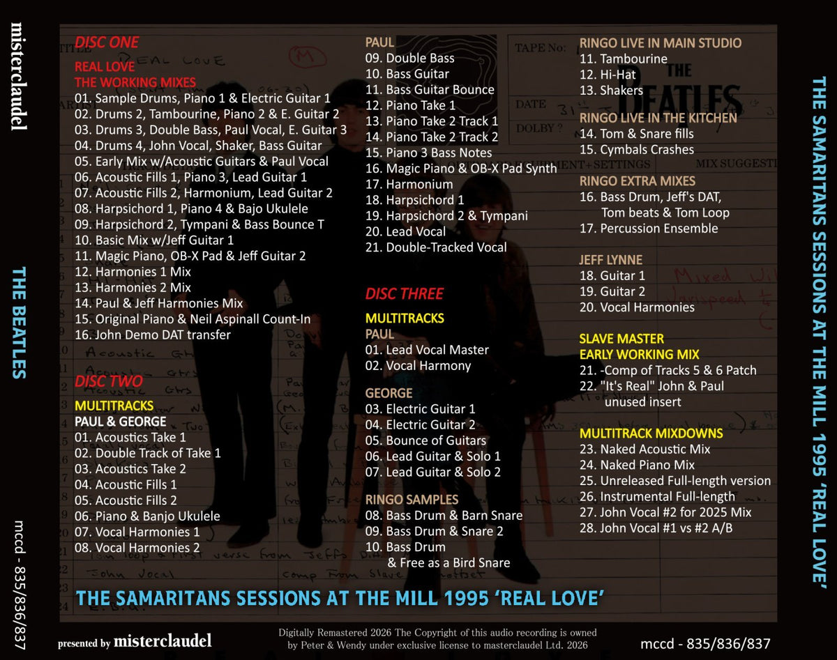 THE BEATLES / SAMARITANS SESSIONS AT THE MILL 1995 'REAL LOVE' (3CD)
