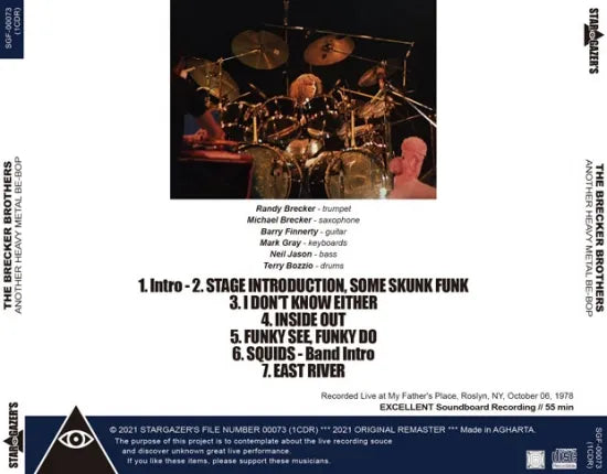 THE BRECKER BROTHERS / ANOTHER HEAVY METAL BE-BOP STEREO SOUNDBOARD (1CDR)