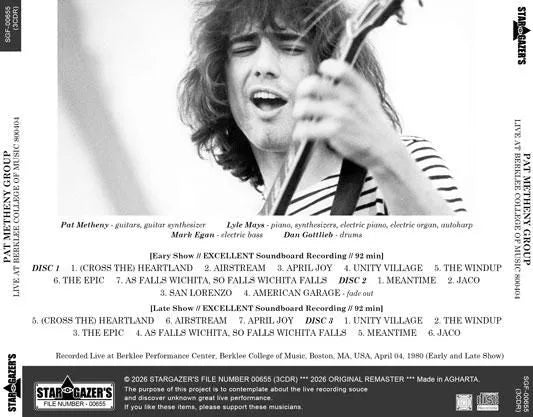 PAT METHENY GROUP / LIVE AT BERKLEE COLLEGE OF MUSIC 800404 (3CDR)