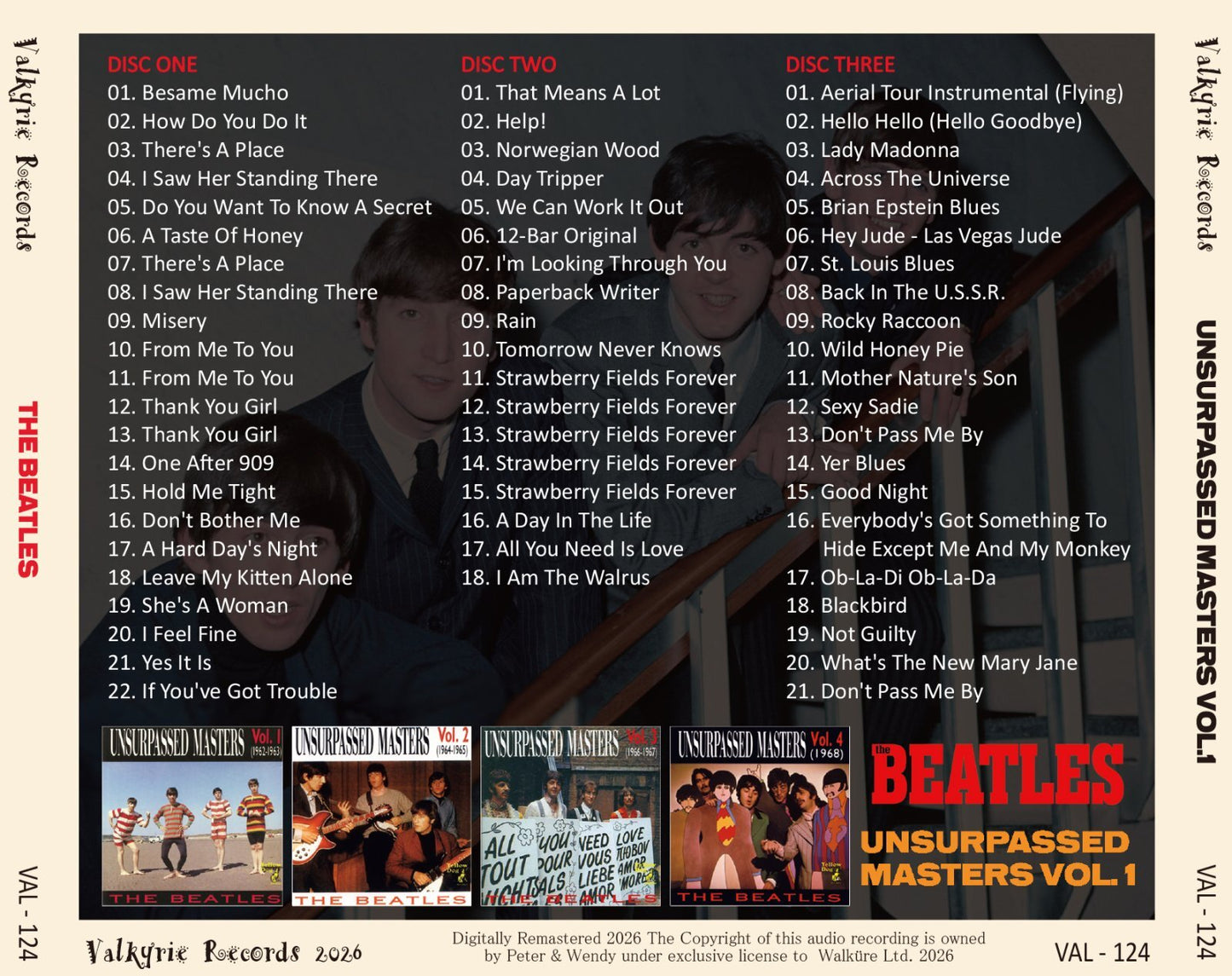 THE BEATLES / UNSURPASSED MASTERS VOL.1 (3CD)