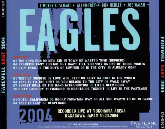 EAGLES / FAREWELL EAST 2004 (3CDR)