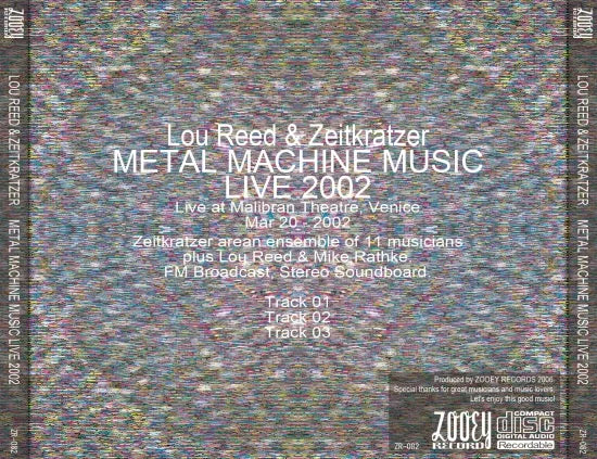 LOU REED / METAL MACHINE MUSIC 2002 (1CDR)