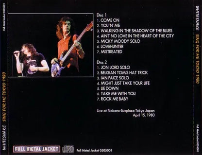 WHITESNAKE／SING FOR ME TOKYO 1980 (2CD)