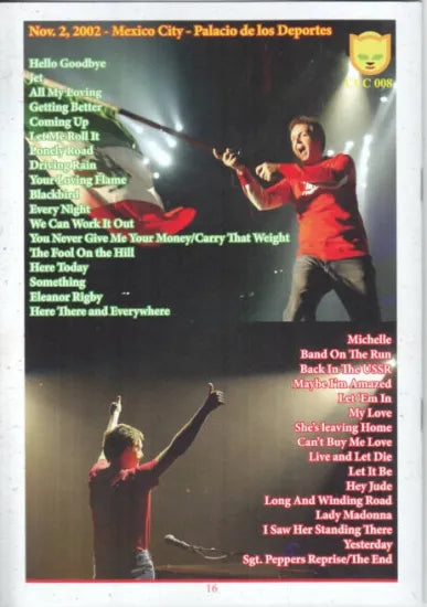 PAUL McCARTNEY / Palacio De Los Deportes Mexico City November 2, 2002 Driving Mexico (2CDBOOKLET)
