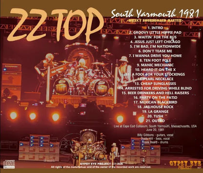 ZZ TOP / SOUTH YARMOUTH 1981 STEREO SOUNDBOARD (1CDR)