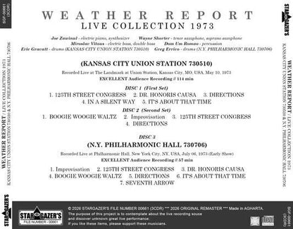 WEATHER REPORT / LIVE COLLECTION 1973 KANSAS CITY 730510 & NEW YORK CITY 730706 (3CDR)