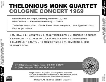 THELONIOUS MONK QUARTET / COLOGNE CONCERT 1969 (1CDR)