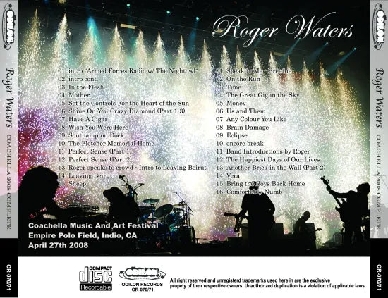ROGER WATERS / COACHELLA 2008 COMPLETE (2CDR)