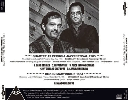 JOHN ABERCROMBIE / QUARTET 1985 AND DUO 1984 (1CDR)