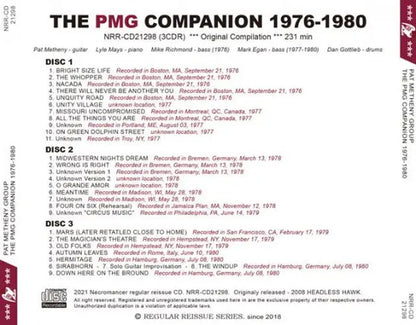 PAT METHENY GROUP / THE PMG COMPANION 1976-1980 (3CDR)