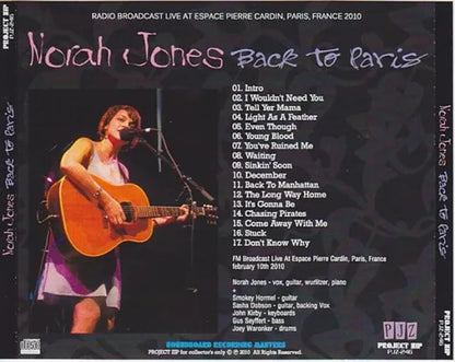NORAH JONES / BACK TO PARIS SOUNDBOARD (1CDR)