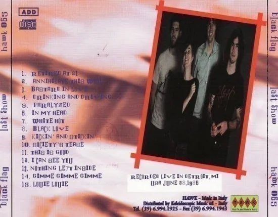 BLACK FLAG / LAST SHOW (1CDR)