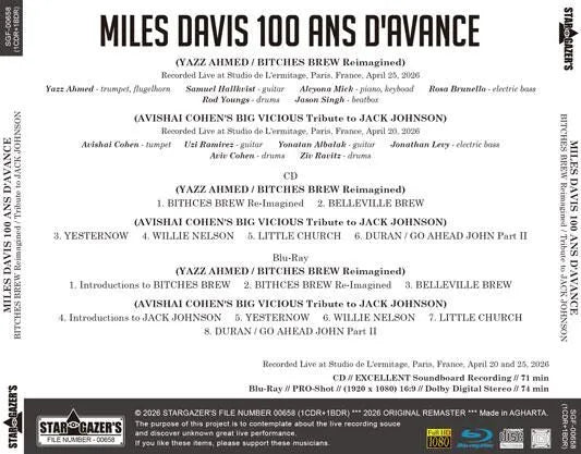 MILES DAVIS 100 ANS D'AVANCE / YAZZ AHMED - BITCHES BREW / AVISHAI COHEN - JACK JOHNSON (1CDR+1BDR)