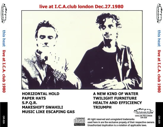 THIS HEAT / Live At I.C.A. Club 1980 (1CDR)