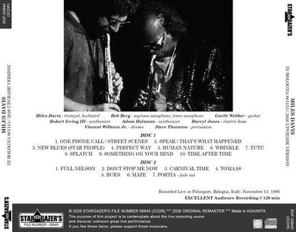 MILES DAVIS / IN BOLOGNA 861113 2026 UPGRADE VERSION (2CDR)