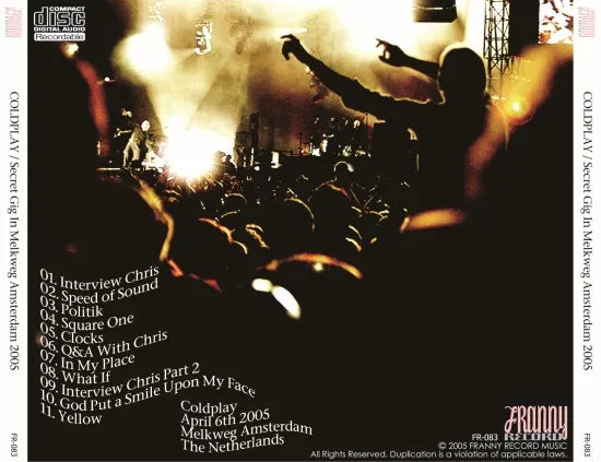 COLDPLAY / SECRET GIG IN MELKWEG AMSTERDAM 2005 (1CDR)