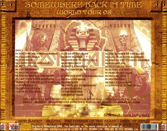 IRON MAIDEN / SOMEWEHER BACK IN TIME WORLD TOUR 08 (3CDR)