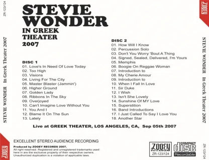 STEVIE WONDER / In Greek Theater 2007 (2CDR)