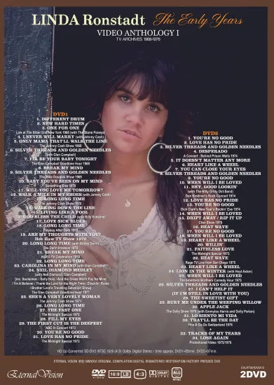 LINDA RONSTADT / THE EARLY YEARS ANTHOLOGY 1  TV ARCHIVES 1968-1976 (2DVD)
