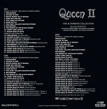 QUEEN / QUEEN II THE ALTERNATE COLLECTION "BLACK" EDITION (2CD&1DVD)