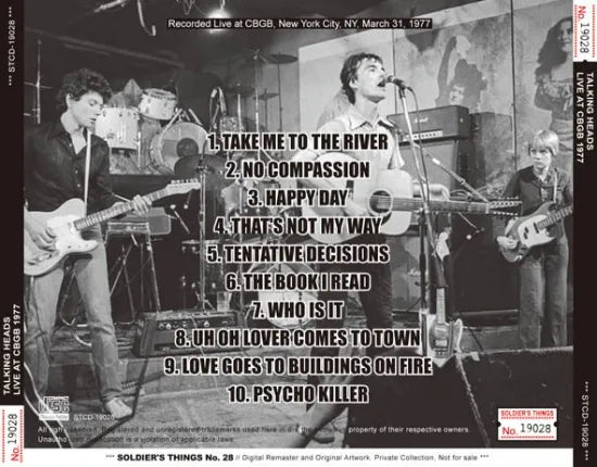 TALKING HEADS / LIVE AT CBGB 1977 (1CDR)