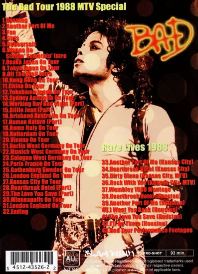 Michael Jackson / Unleash The Bad Tour 1988 PRO-SHOT (1DVDR)