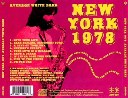 AVERAGE WHITE BAND / NEW YORK 1978 SOUNDBOARD (1CDR)