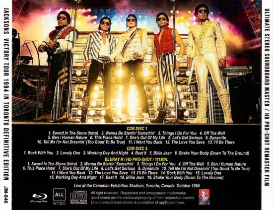 JACKSONS / VICTORY TOUR 1984 IN TORONTO DEFINITIVE EDITION Stereo Soundboard HD Remaster Pro-Shot (2CDR+1BDR)