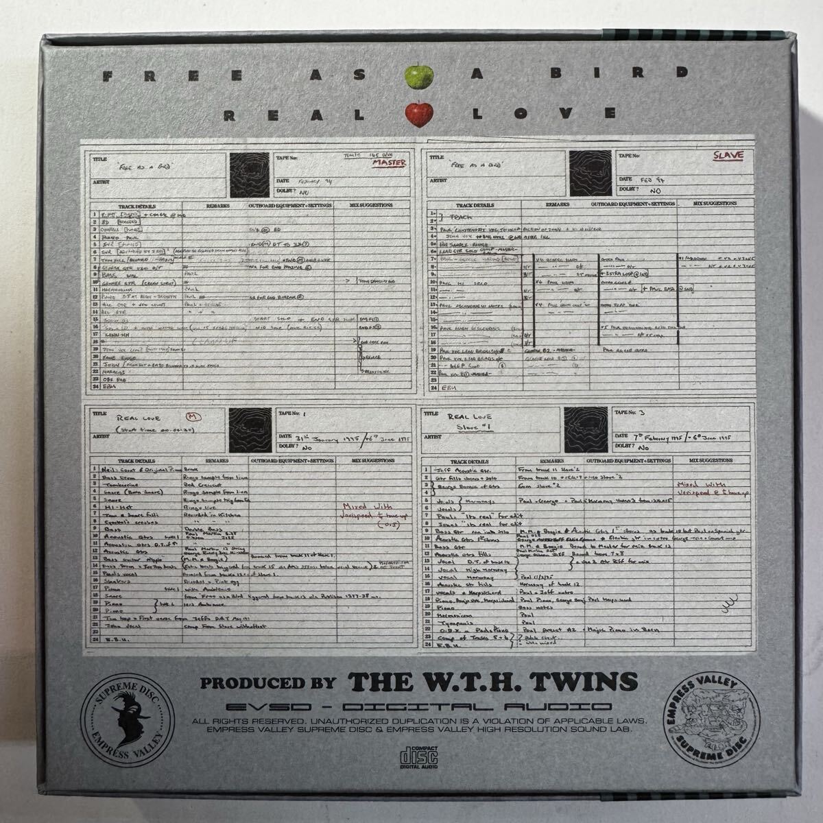 THE BEATLES / FREE AS A BIRD + REAL LOVE - 24 track master tapes MASTER & SLAVE (8CD BOX)