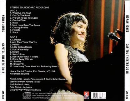 NORAH JONES / CAPITOL THEATRE 2015 STEREO SOUNDBOARD (2CDR)