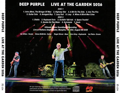 DEEP PURPLE / LIVE AT THE GARDEN 2026 STEREO SOUNDBOARD (2CDR)