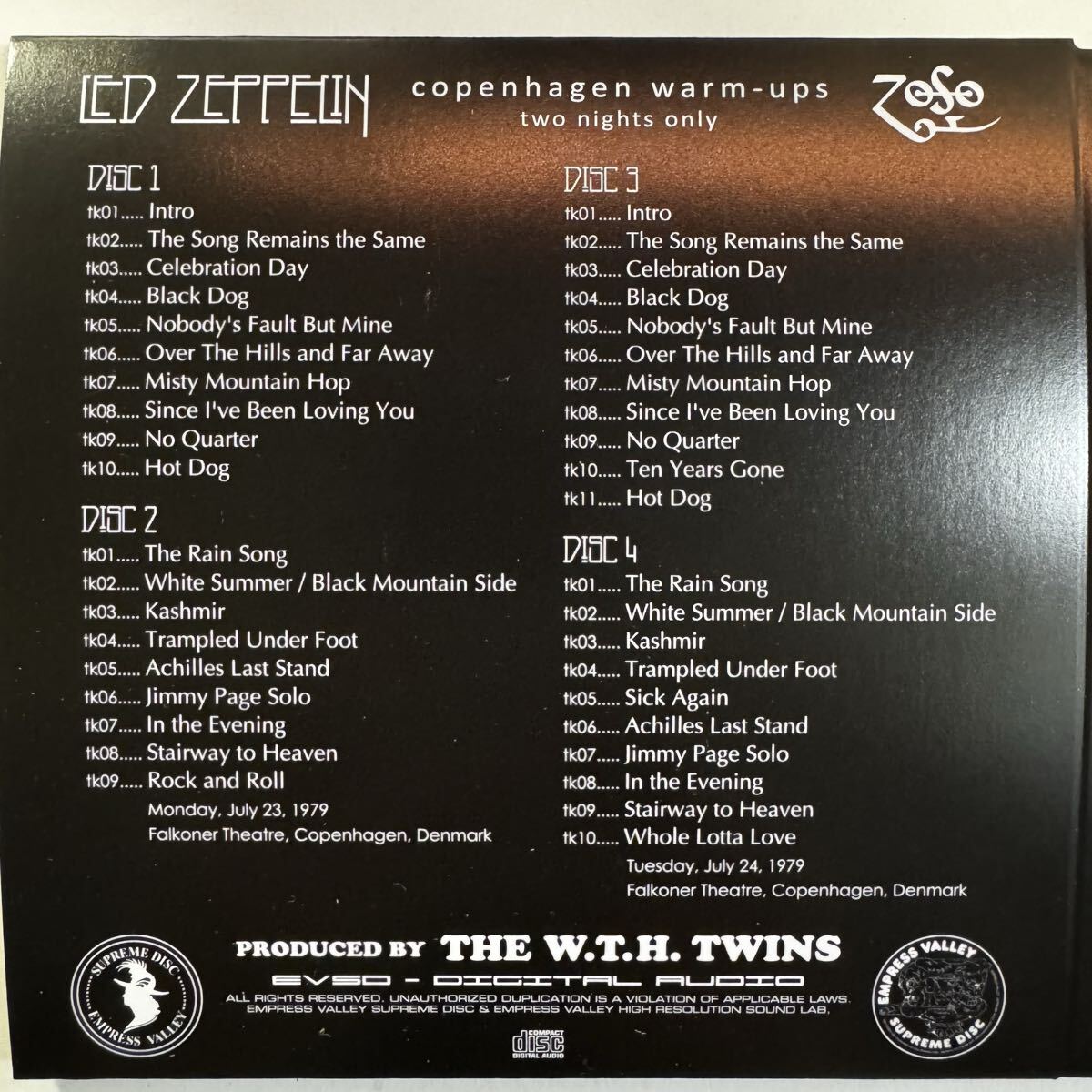 LED ZEPPELIN / COPENHAGEN WARM-UPS two nights only (4CD)