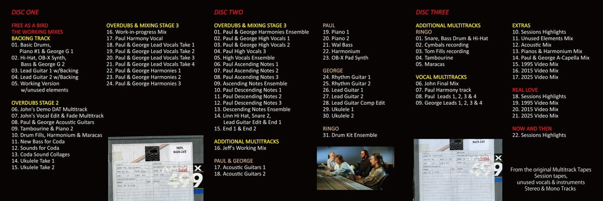THE BEATLES / SAMARITANS SESSIONS AT THE MILL 1994 'FREE AS A BIRD' (3CD)
