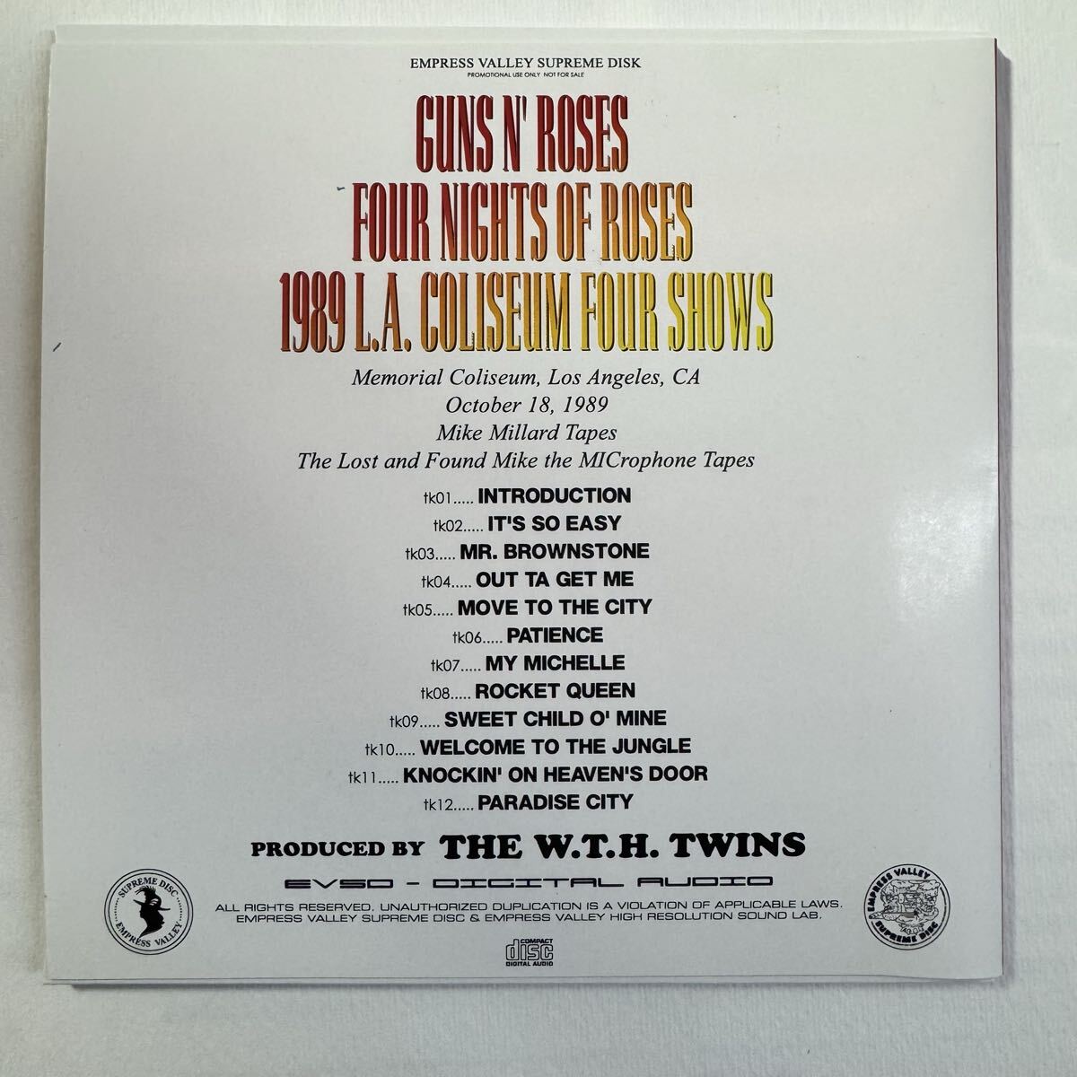 GUNS N’ ROSES / FOUR NIGHTS OF ROSES 1989 LA coliseum 4 shows (6CD BOX)