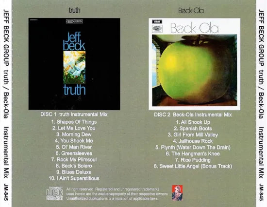 JEFF BECK GROUP / Truth / Beck-Ola INSTRUMENTAL MIX (2CDR)