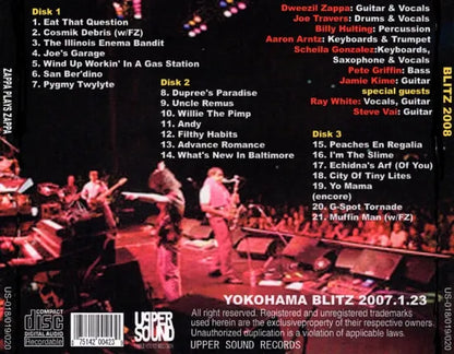 ZAPPA PLAYS ZAPPA / BLITZ 2008 Featuring Ray White & Steve Vai (3CDR) Frank Zappa