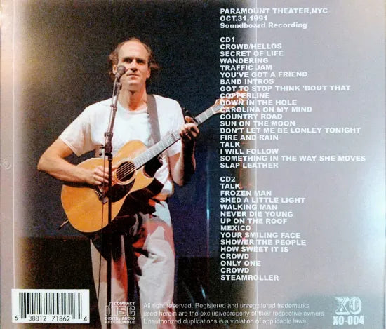JAMES TAYLOR / Paramount Theater 1991 SOUNDBOARD (2CDR)