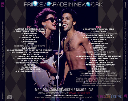 Prince / Parade In New York Madison Square Garden 2 Nights 1986 (2CD) Soundboard