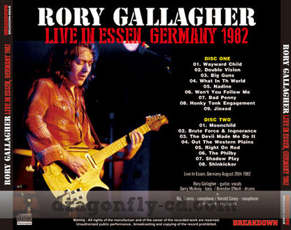 RORY GALLAGHER / LIVE IN ESSEN, GERMANY 1982 (2CDR)