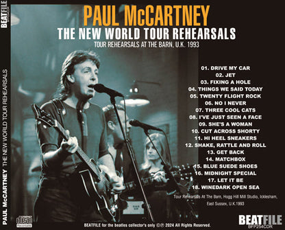 PAUL McCARTNEY / THE NEW WORLD TOUR REHEARSALS Soundboard (1CDR)