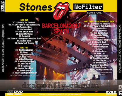 THE ROLLING STONES / NO FILTER TOUR BARCELONA, SPAIN 2017 (2CDR+1DVDR)