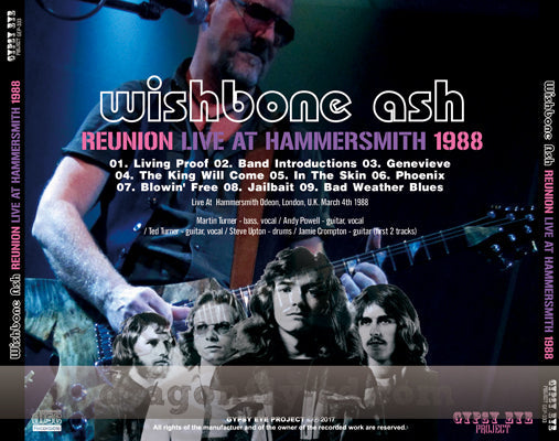 WISHBONE ASH / REUNION LIVE AT HAMMERSMITH 1988 SOUNDBOARD (1CDR)