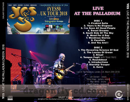 YES / YES 50TH ANNIVERSARY TOUR 2018 LIVE AT THE PALLADIUM (2CDR)