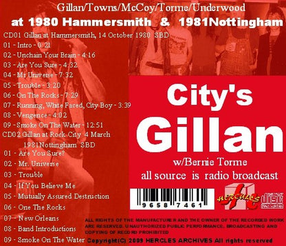 Ian Gillan w/ Bernie Tomey / 80Hammersmith＆81Nottingham (2CDR)