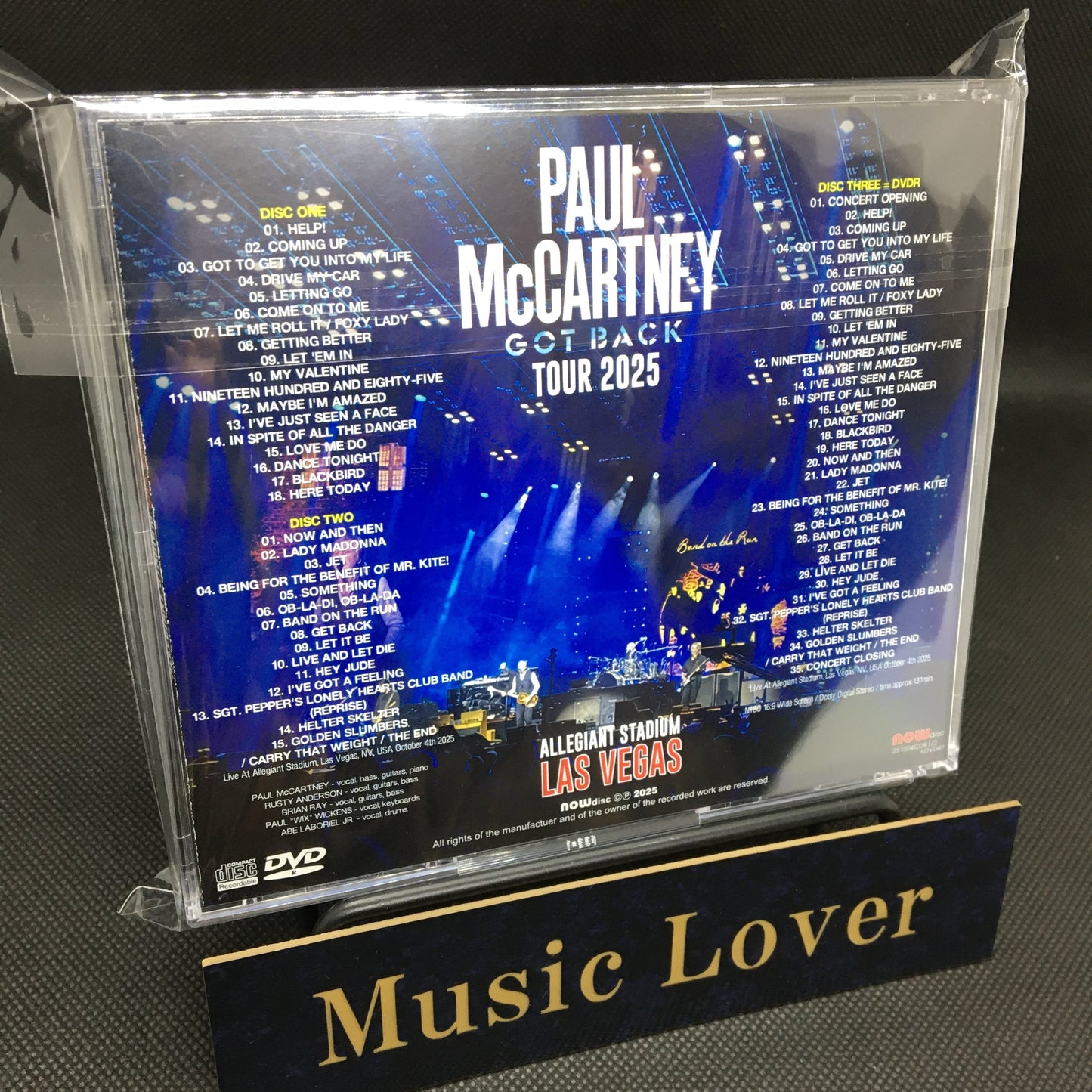 PAUL McCARTNEY / GOT BACK TOUR 2025 ALLEGIANT STADIUM, LAS VEGAS (2CDR+1DVDR)