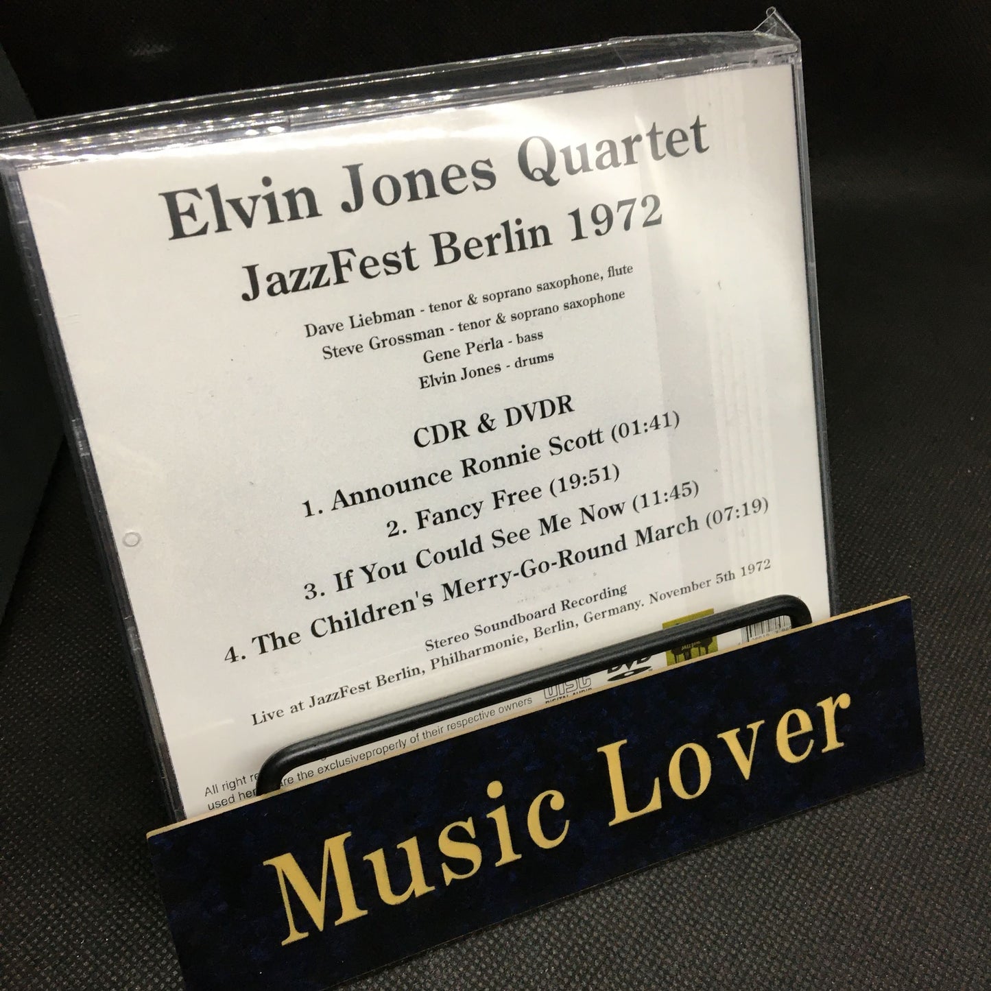 Elvin Jones Quartet / Jazz Fest Berlin 1972 STEREO SOUNDBOARD (1CDR + 1DVDR)