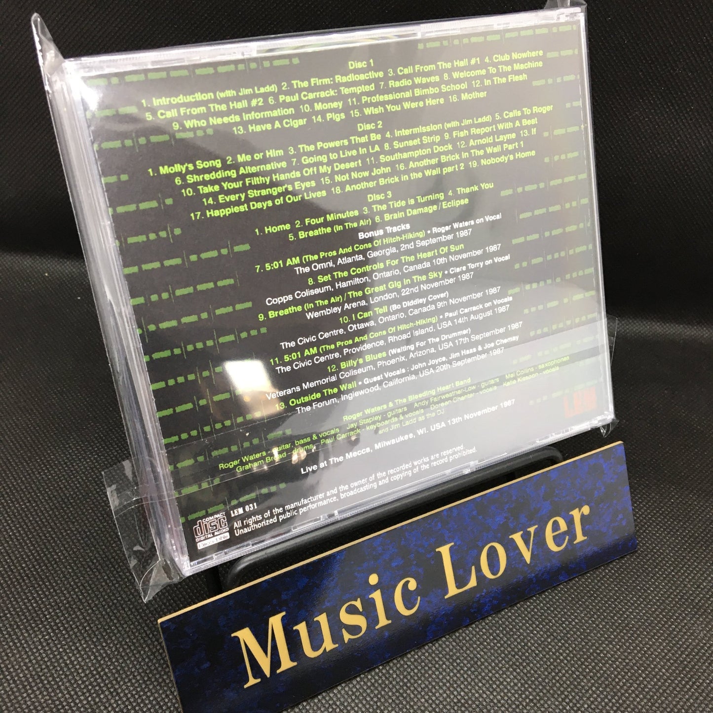 ROGER WATERS / PROJECT K.A.O.S MILWAUKEE 1987 (3CDR)